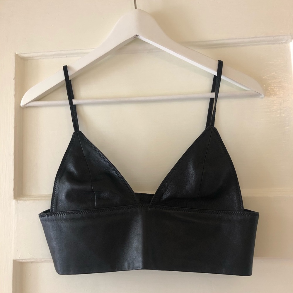 T by Alexander Wang Leather Bralette ASO Miley Cyrus Rihanna